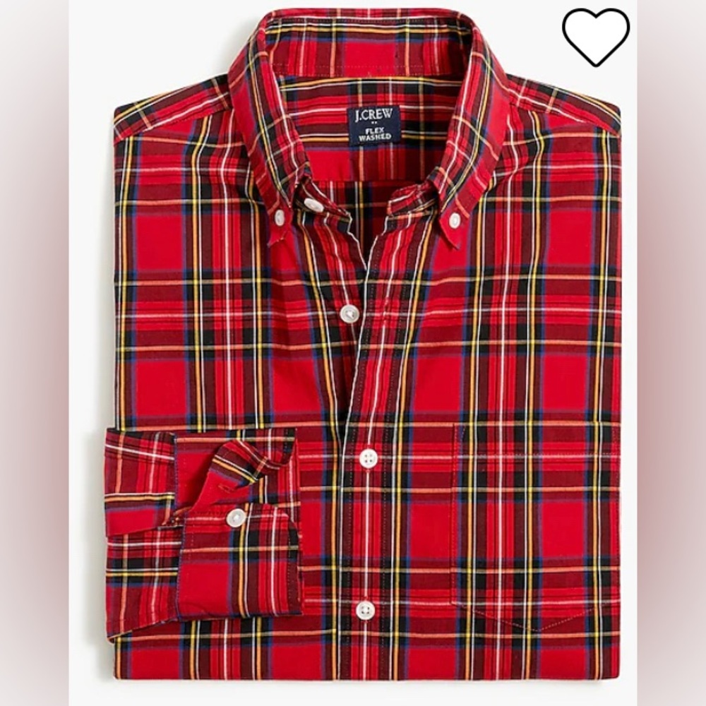 NWT J Crew Holiday tartan slim Untucked-fit flex casual shirt
